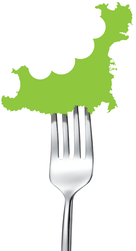 Guernsey with a fork