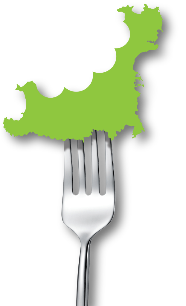 Guernsey with a fork